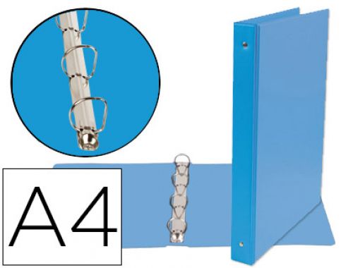 Pasta liderpapel cartao forrado pvc din a4 4 aneis 25 mm mistos azul , Liderpapel , 77183 , 8423473771833